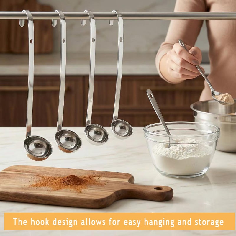 Markeny 4 Pieces Stainless Steel Soup Ladle Metal Handle Ladle with Pouring Rim,1oz/2oz/3oz/4oz Set Ladles for Cooking Soup Sauce - Image 3